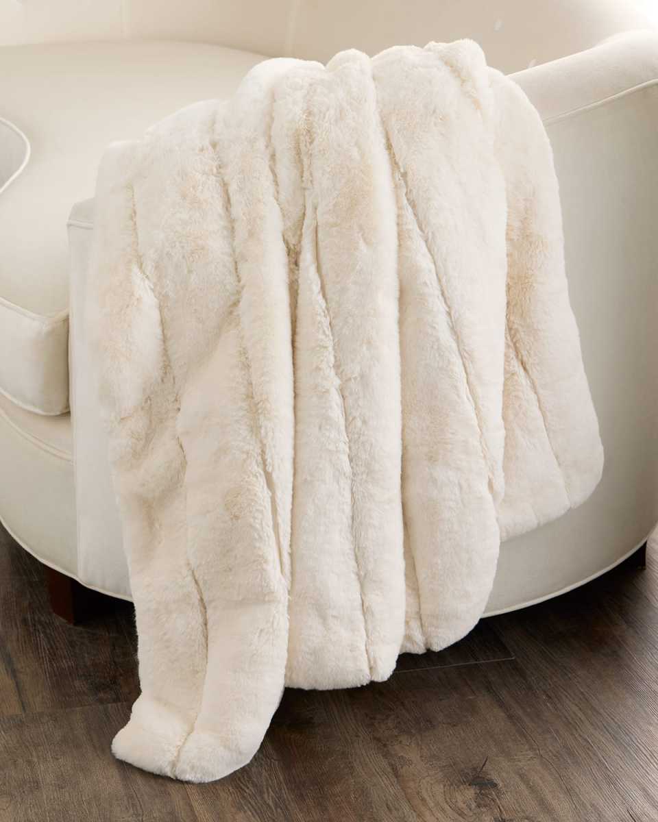 Faux Rex Rabbit Throw, 60" x 72"